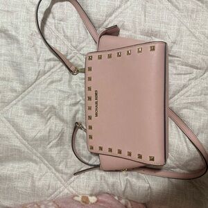 Michael Kors Pink Studded Leather Crossbody